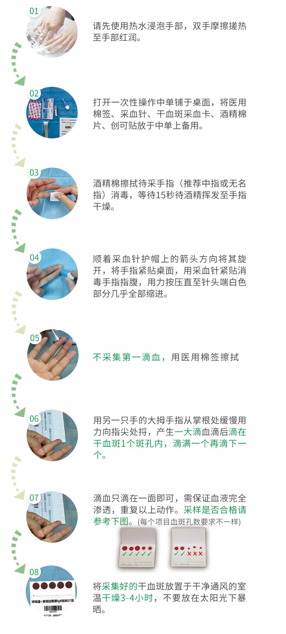 自采指尖血干血斑服务流程 - 欧可检健康 - 欧蒙未一医生